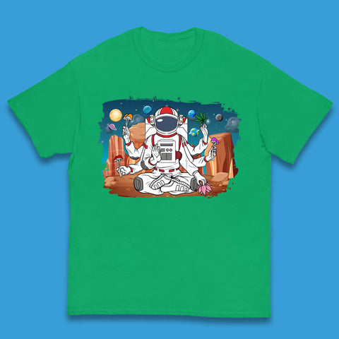 Meditating Astronaut Yoga Kids T-Shirt