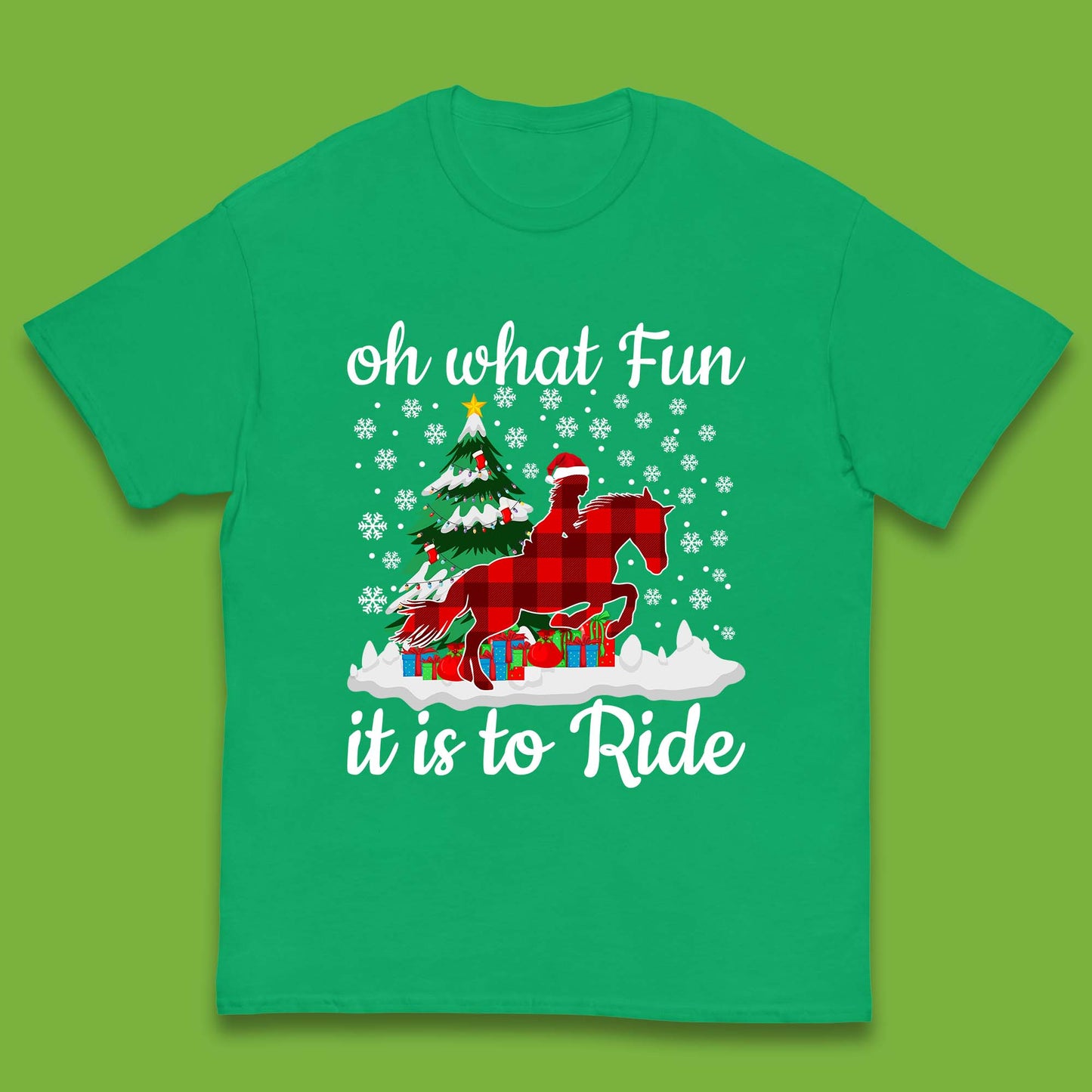 horse riding christmas kids t shirt