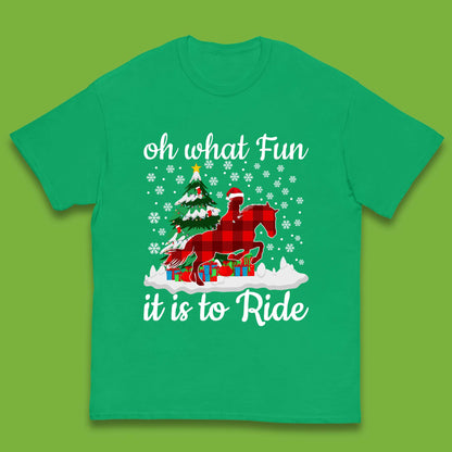 horse riding christmas kids t shirt