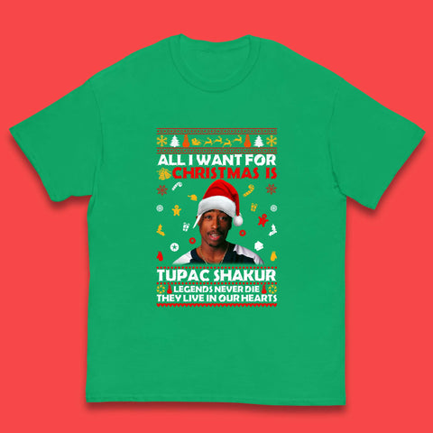 Tupac Shakur Christmas Kids T-Shirt