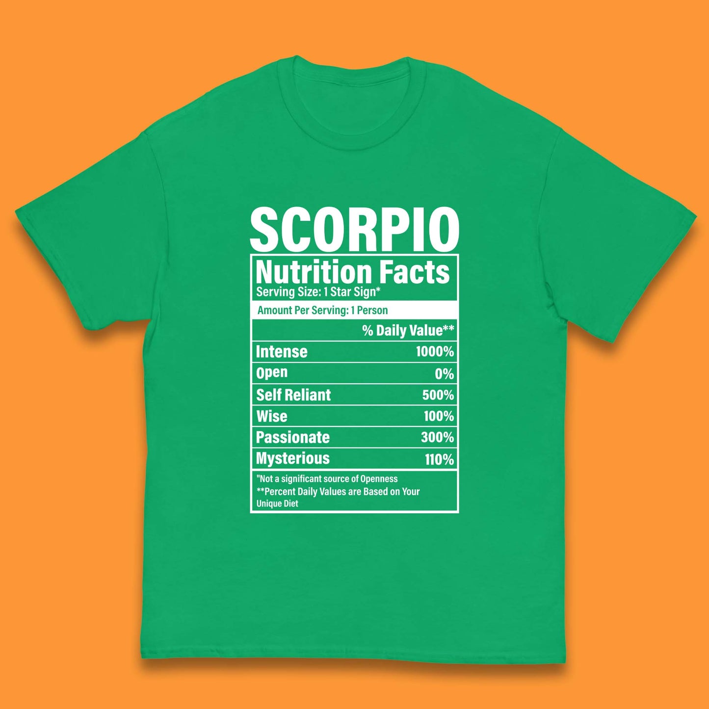 Scorpio Nutrition Facts Kids T-Shirt