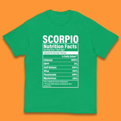 Scorpio Nutrition Facts Kids T-Shirt