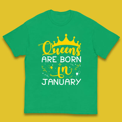 Queens Are Born In January Kids T-Shirt