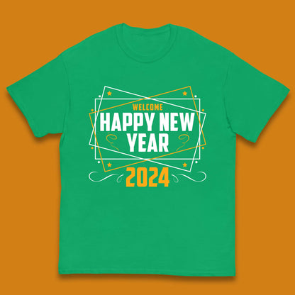 Welcome Happy New Year 2024 Kids T-Shirt