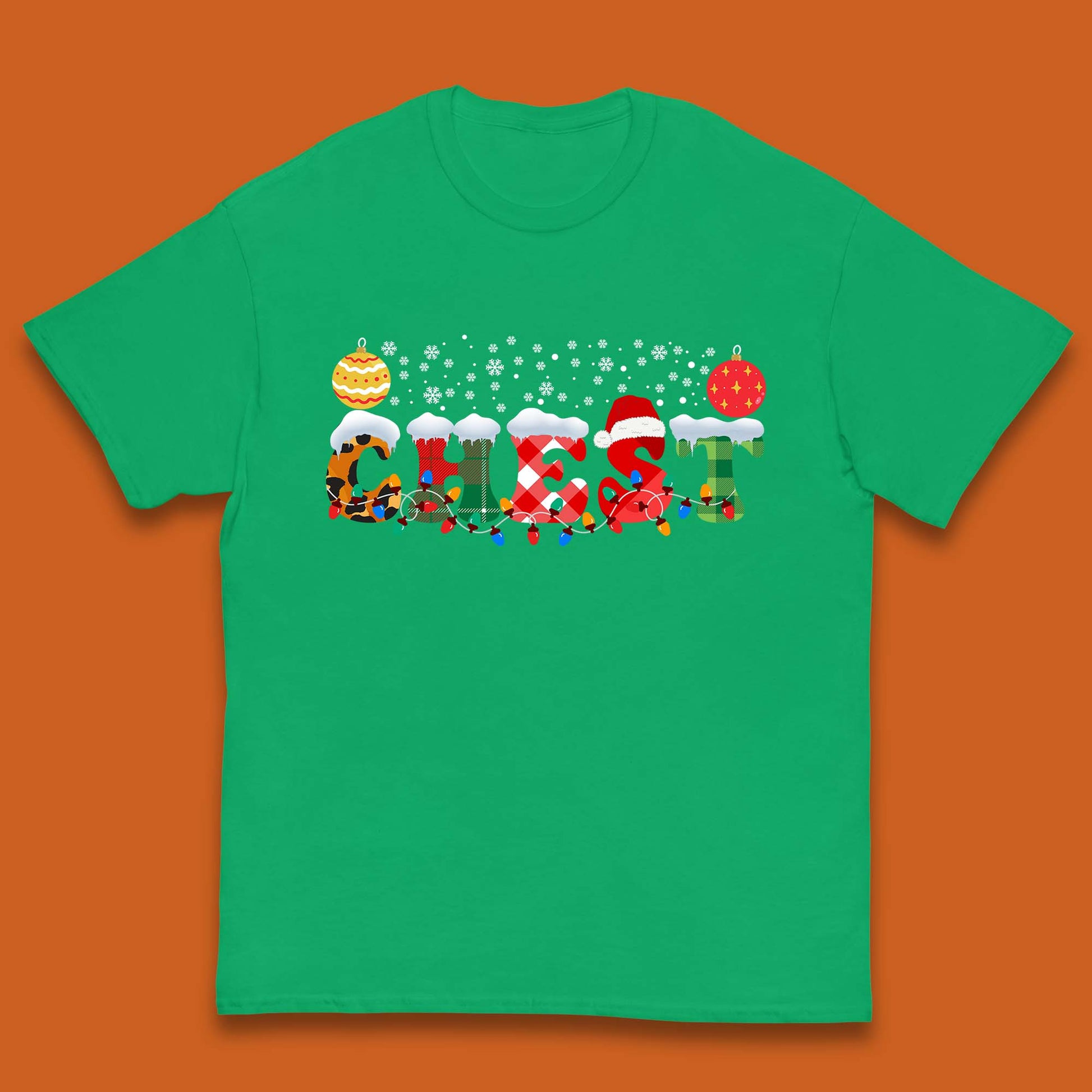 chest and nuts christmas snow winter t shirt