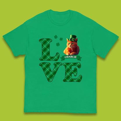 Personalised Love St. Patrick's Cat Kids T-Shirt