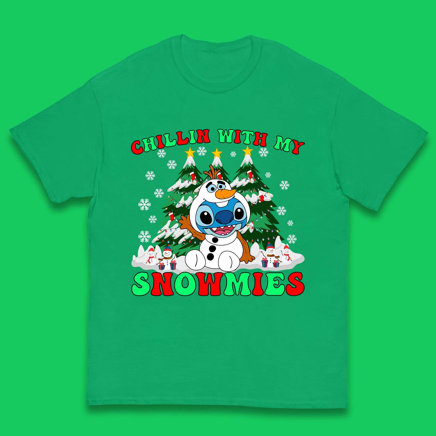 Snowman Stitch Christmas Kids T-Shirt
