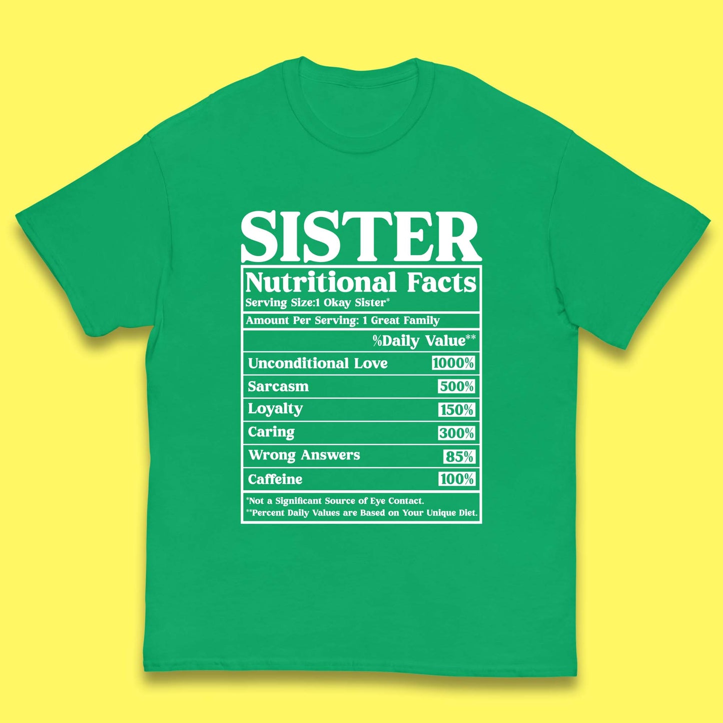 Sister Nutrition Facts Kids T-Shirt