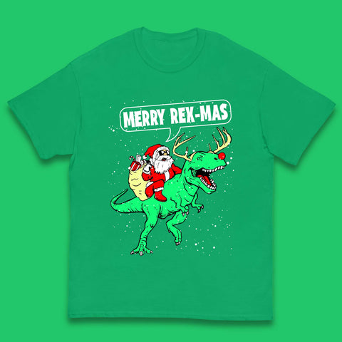 Merry Rex-Mas Christmas Kids T-Shirt