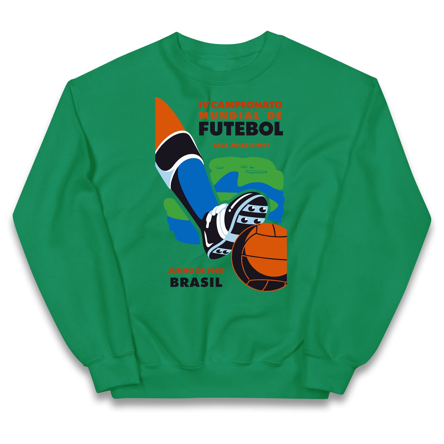 Brasil 1950 Retro World Cup Kids Jumper