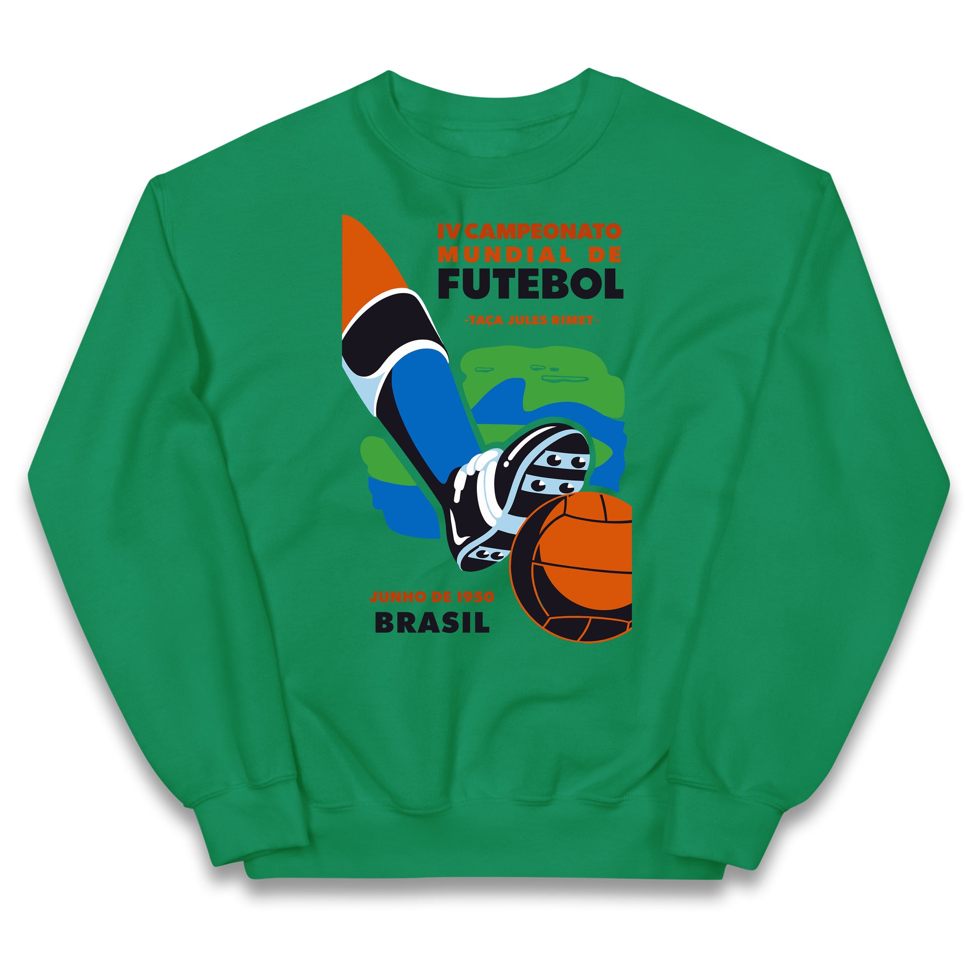 Brasil 1950 Retro World Cup Kids Jumper