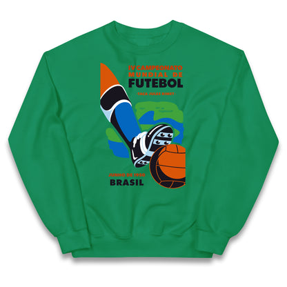 Brasil 1950 Retro World Cup Kids Jumper