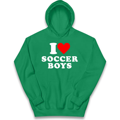 I Love Soccer Boys Kids Hoodie