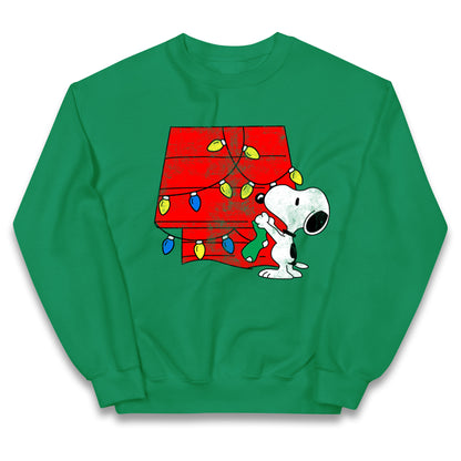 snoopy lighting house christmas jumper