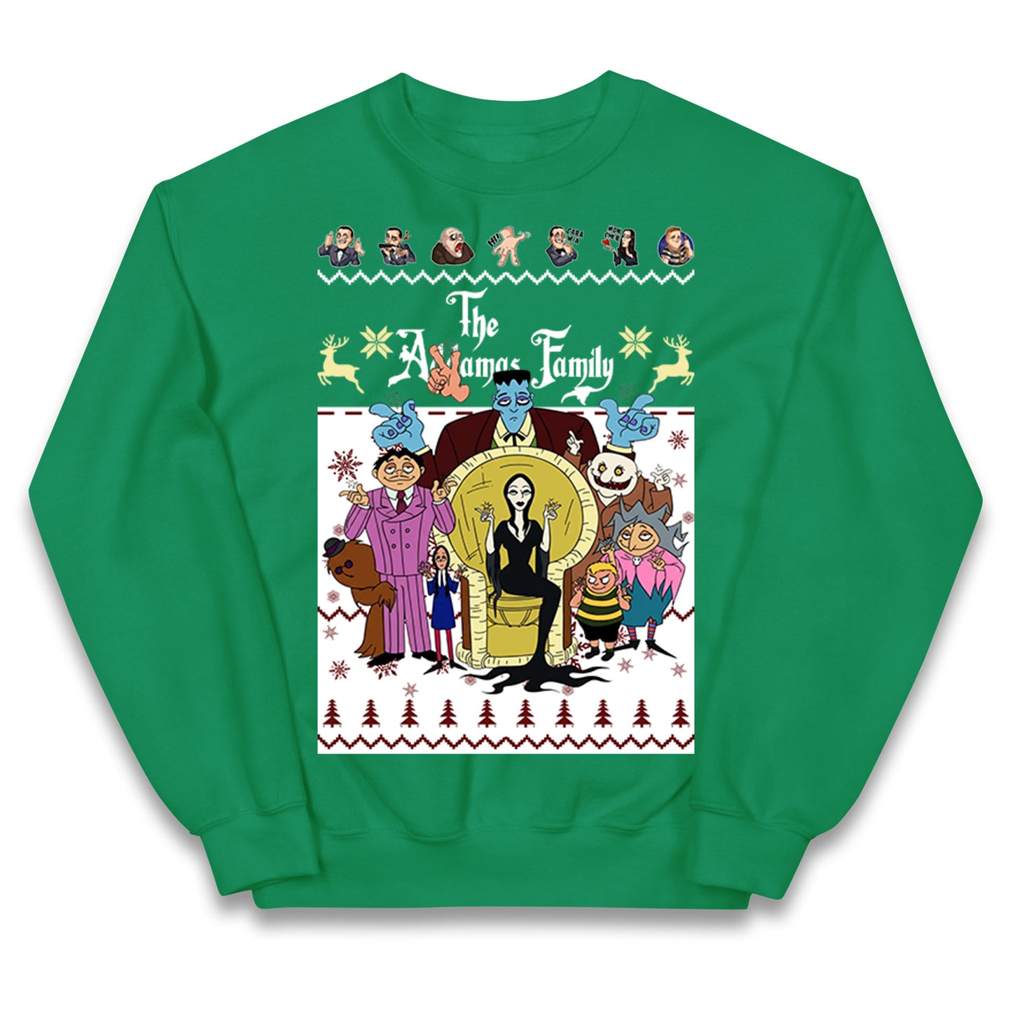 Scary Addams Christmas Kids Jumper