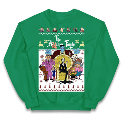 Scary Addams Christmas Kids Jumper
