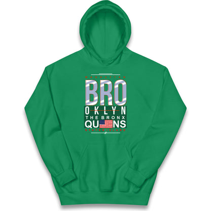 Brooklyn New York State Kids Hoodie