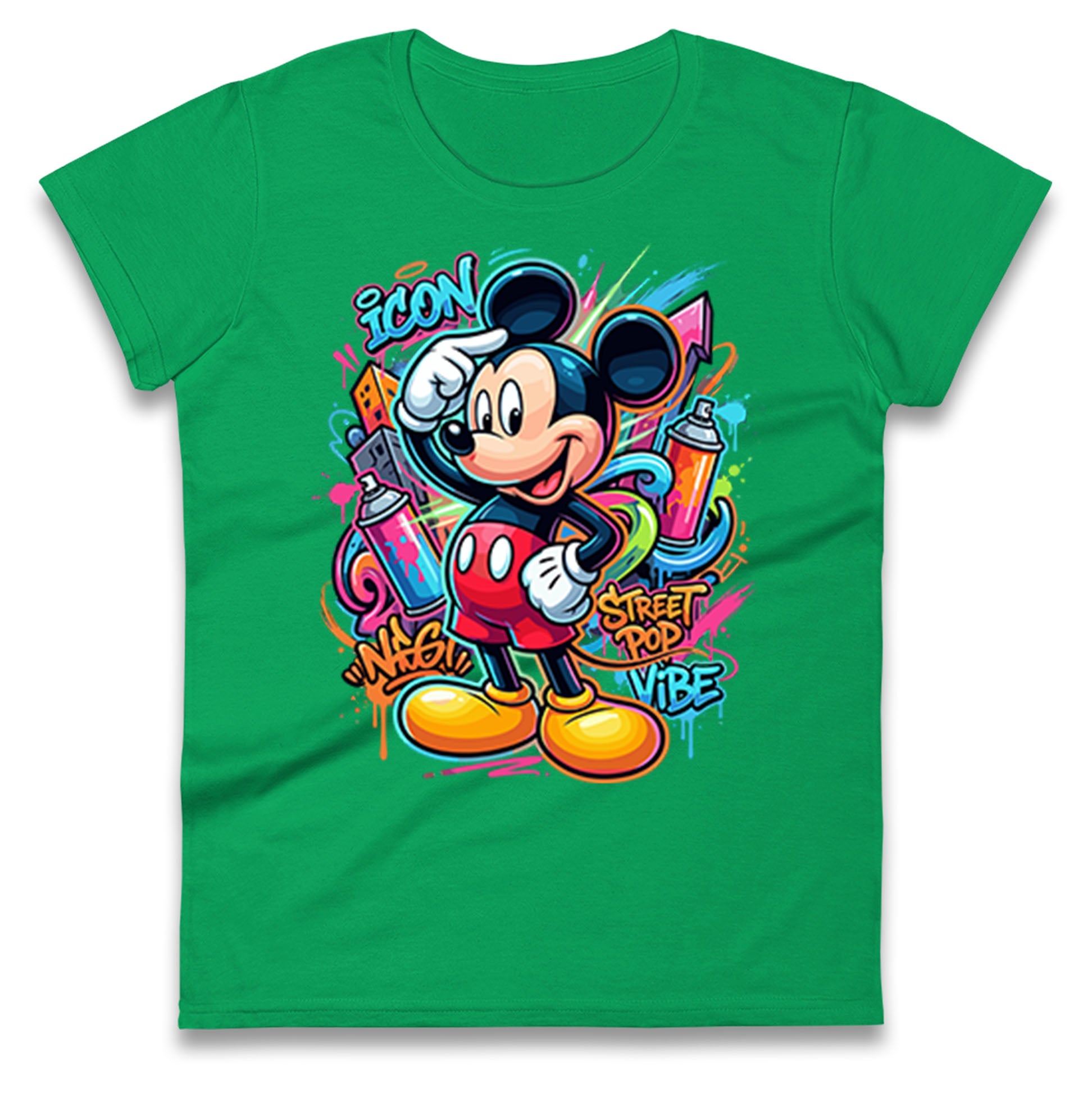 Graffiti Mickey Ladies T Shirt