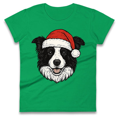 Border Collie Christmas Ladies T Shirt
