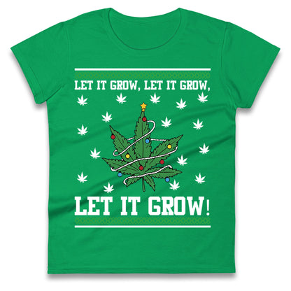 Cannabis Christmas Ladies T Shirt