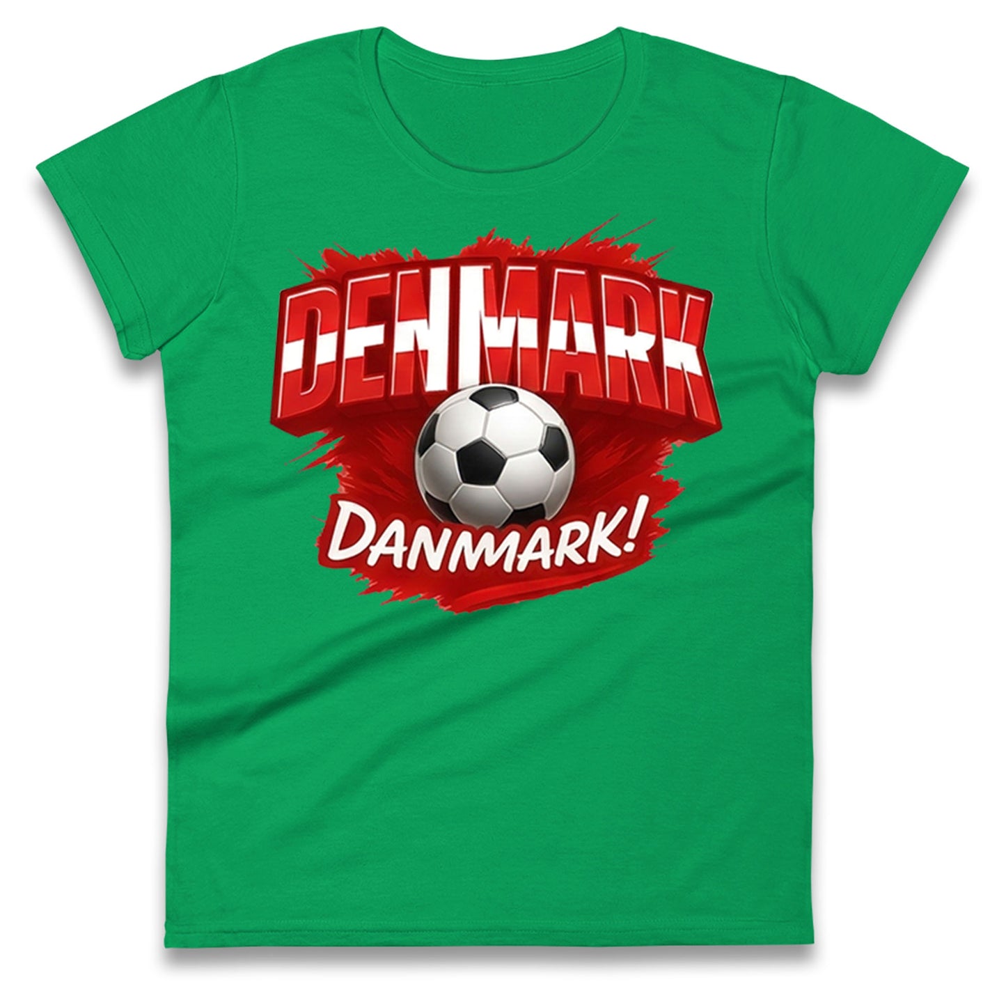 Denmark Retro World Cup Ladies T Shirt 