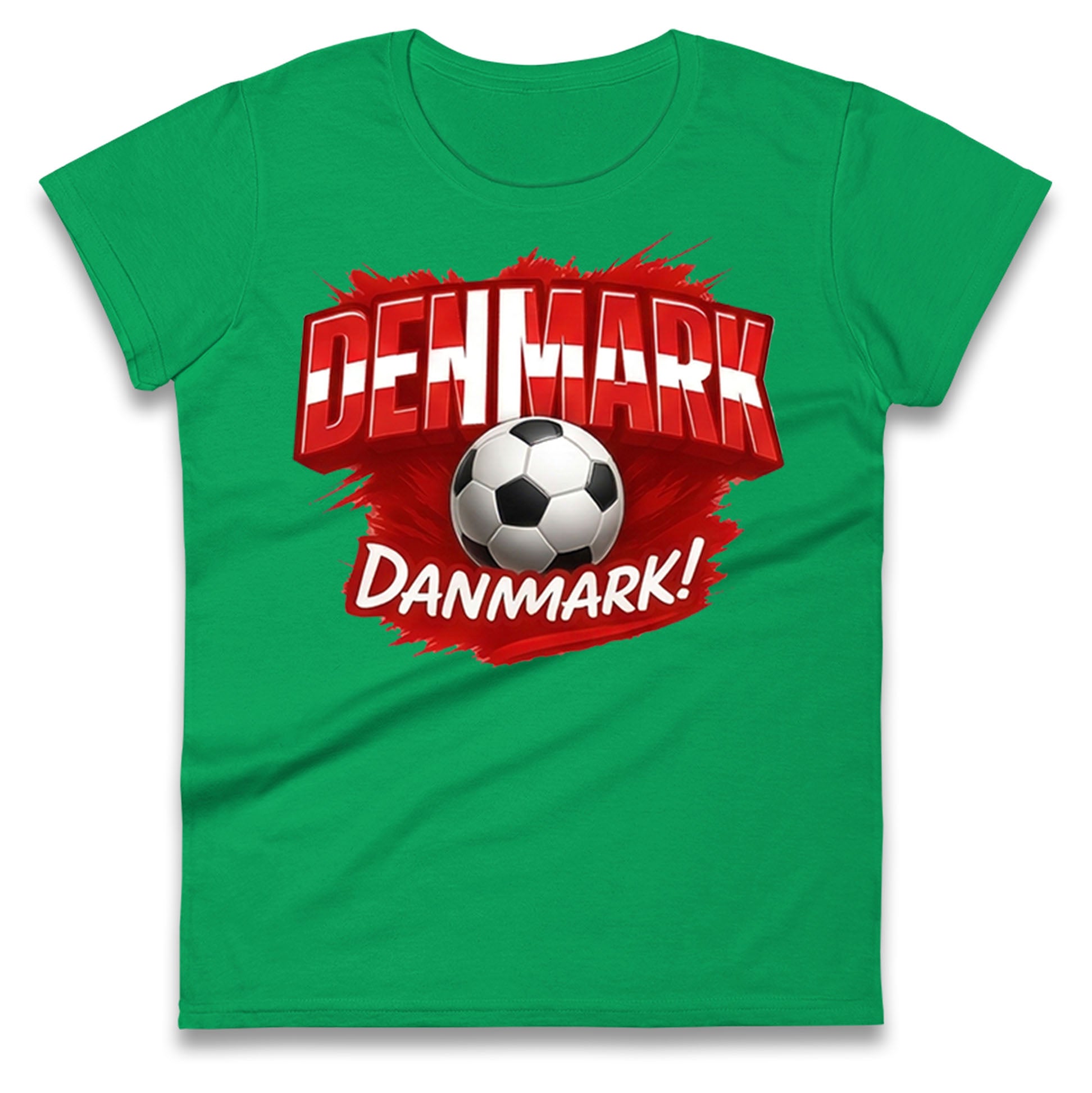 Denmark Retro World Cup Ladies T Shirt 