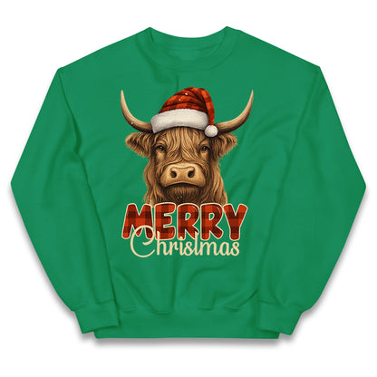 Highland Cow Christmas Kids Jumper