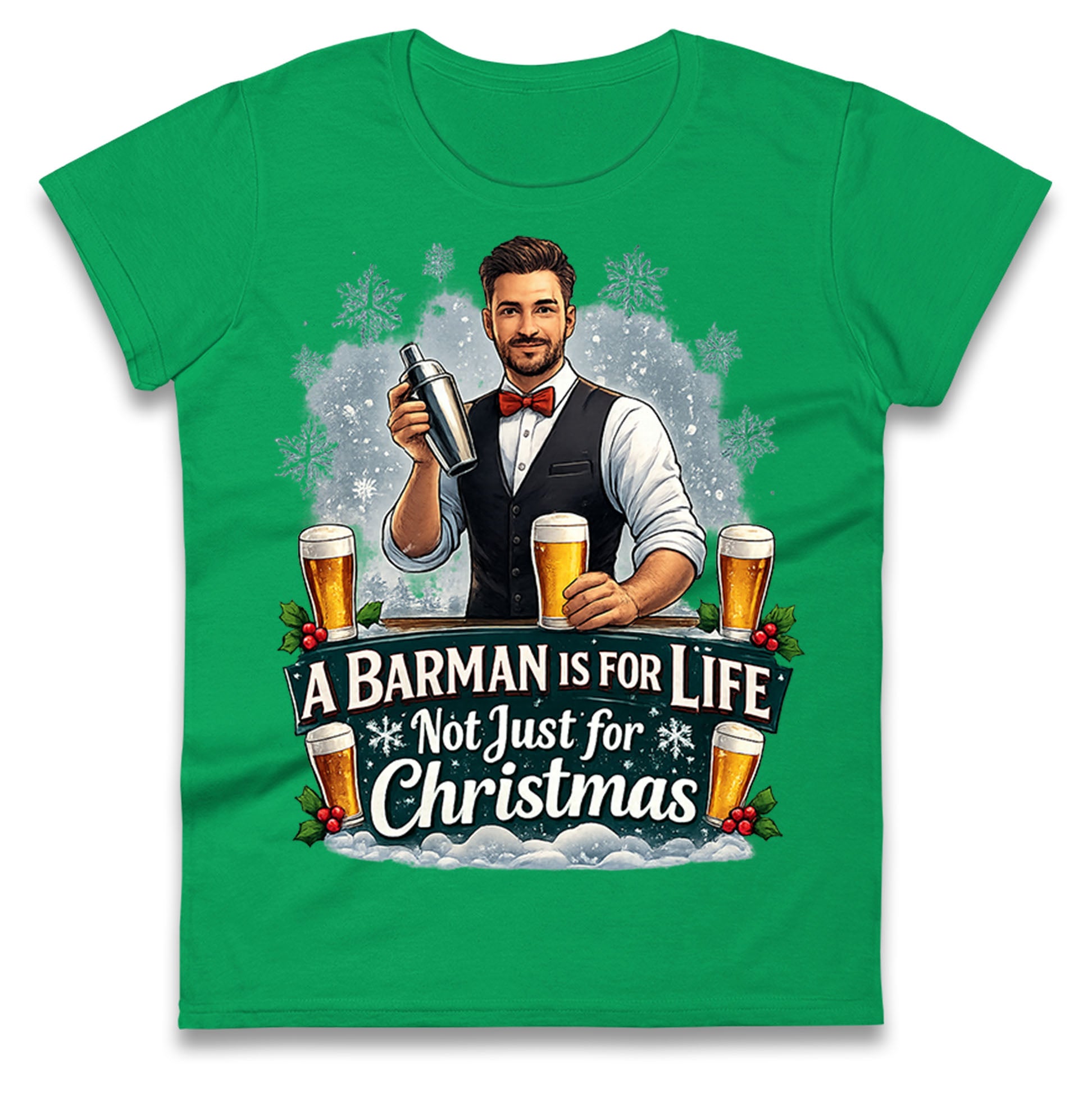Barman Christmas Ladies T Shirt