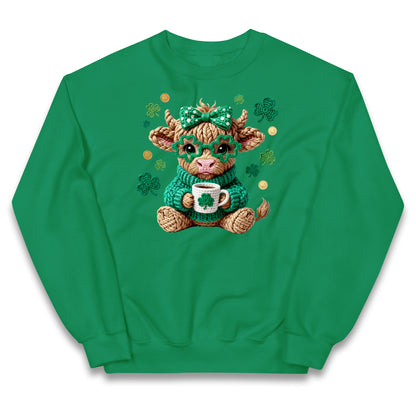 Cute Cow St Patrick Kids Jumper