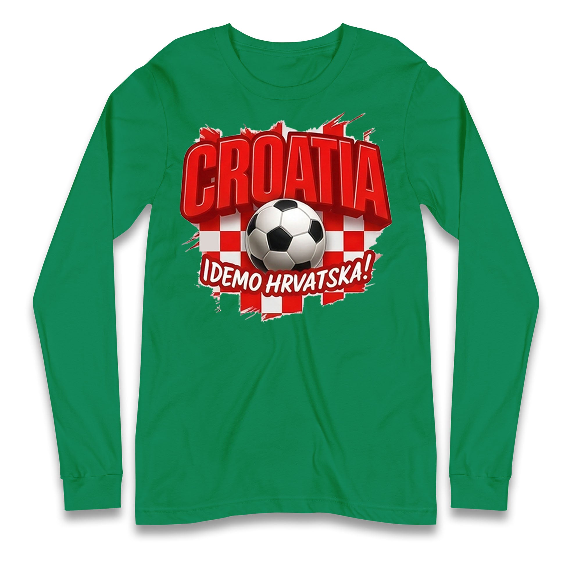 Croatia Retro World Cup Longsleeve T Shirt