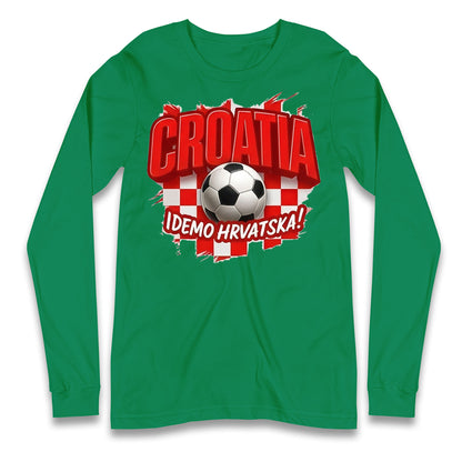 Croatia Retro World Cup Longsleeve T Shirt