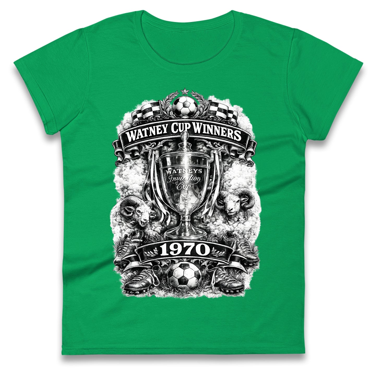 Retro Derby Watney Cup Winners 1970 Ladies T Shirt 