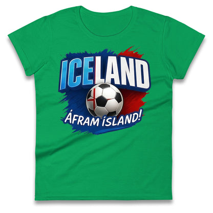 Iceland Retro World Cup Ladies T Shirt