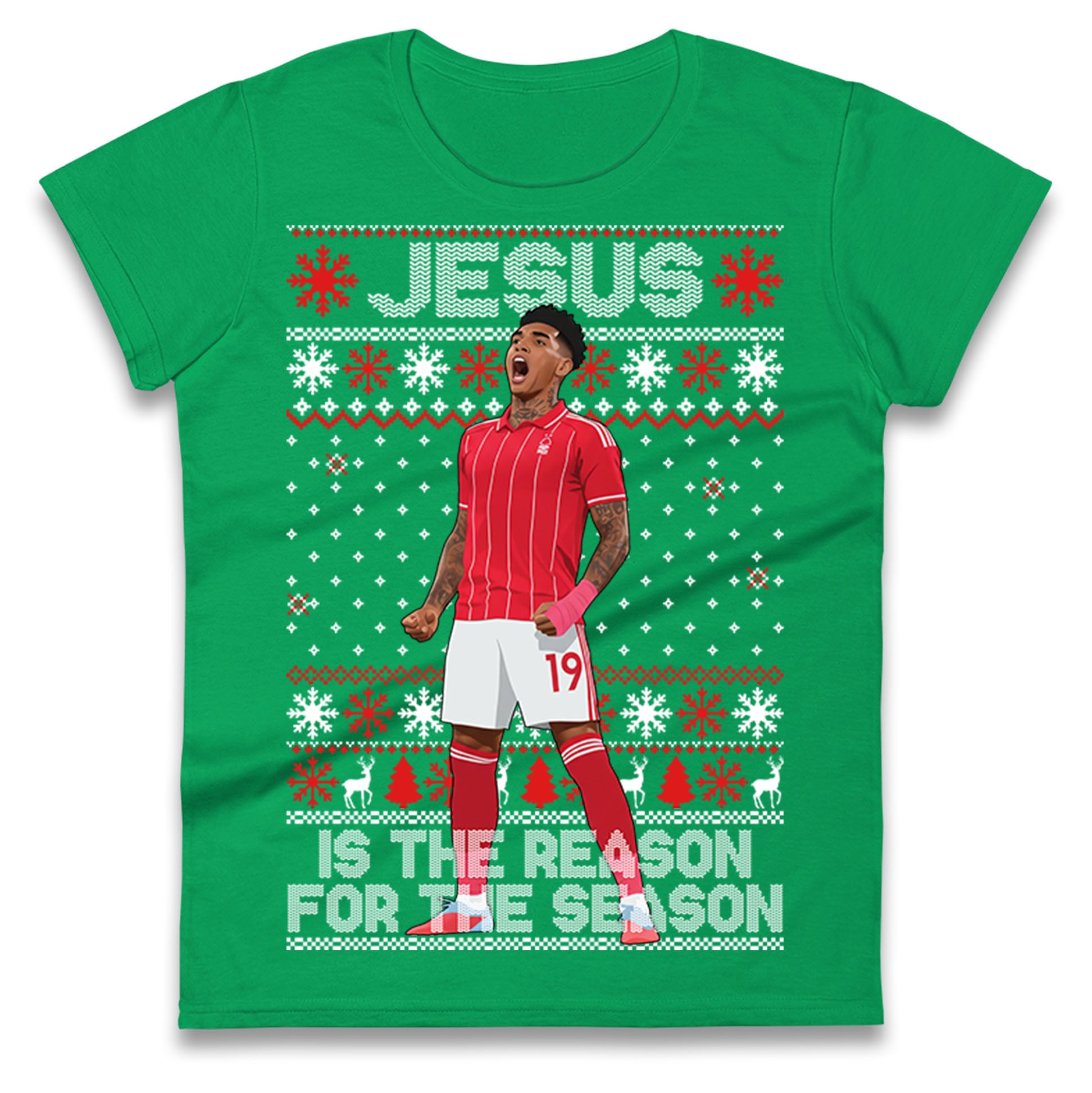Nottm Forest FC Christmas Ladies T Shirt