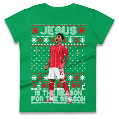 Nottm Forest FC Christmas Ladies T Shirt