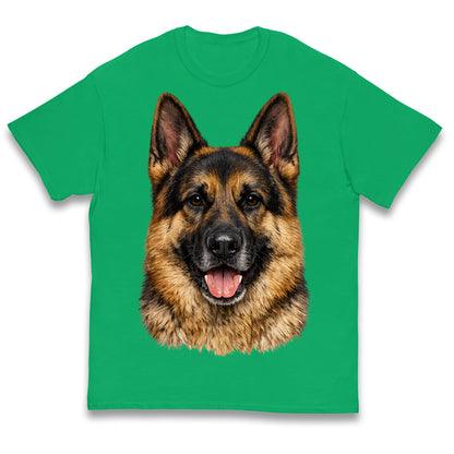 German Shepherd Dog Face Kids T Shirt