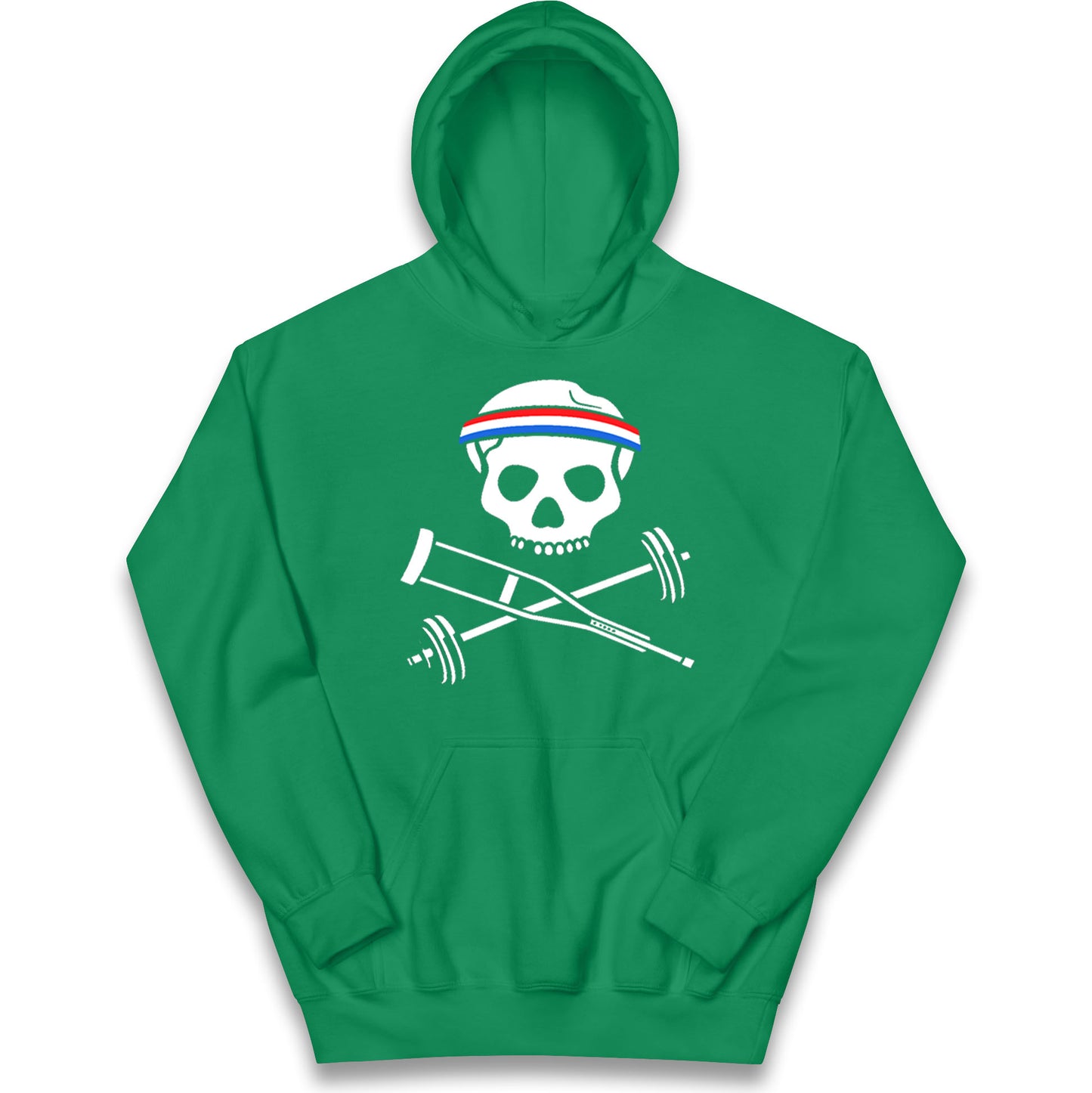 Johnny Knoxville Crutch Barbell and Bones Kids Hoodie