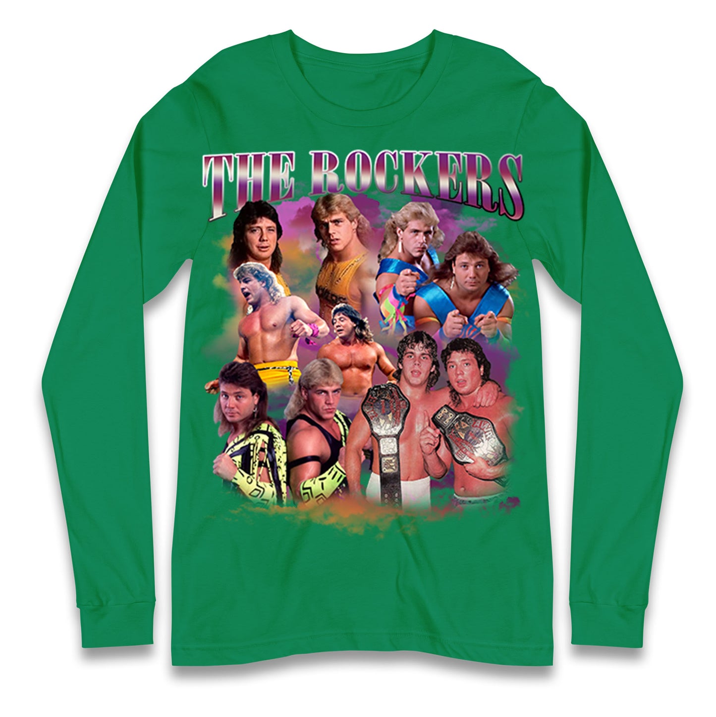 Retro The Rockers Bootleg Wrestling Long Sleeve T Shirt