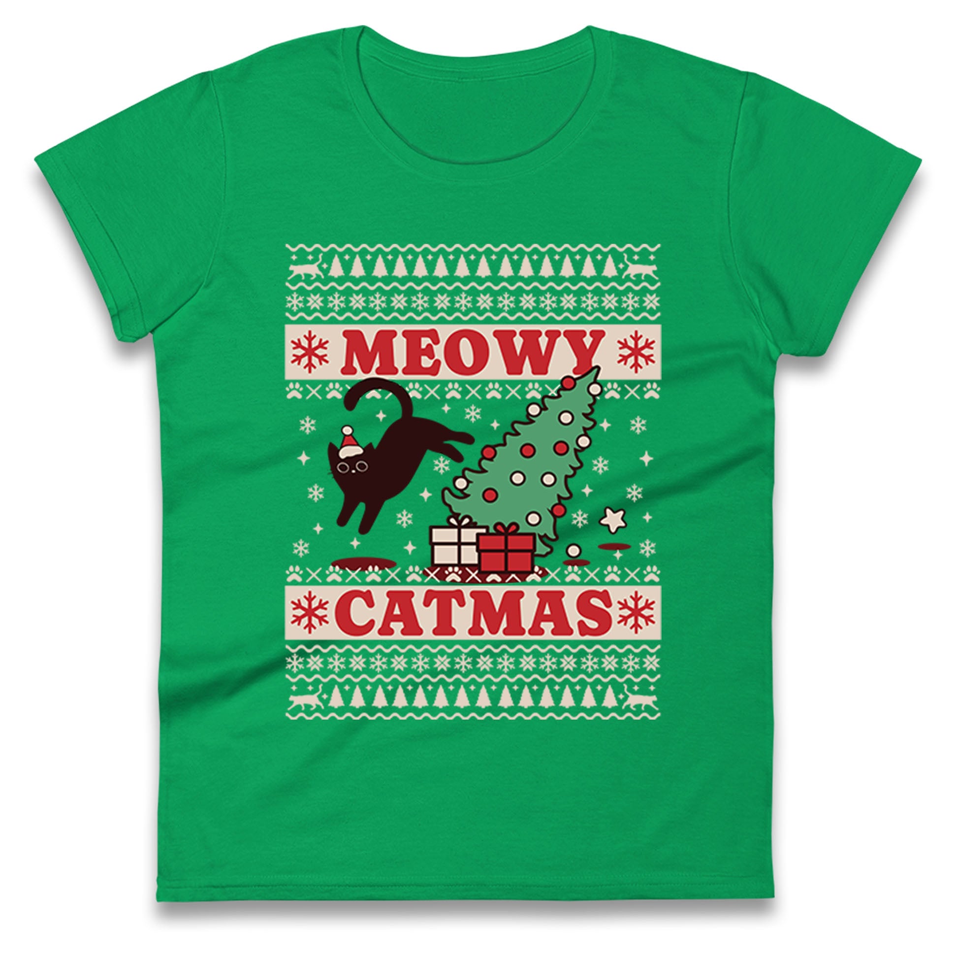 Christmas Cat Ladies T Shirt