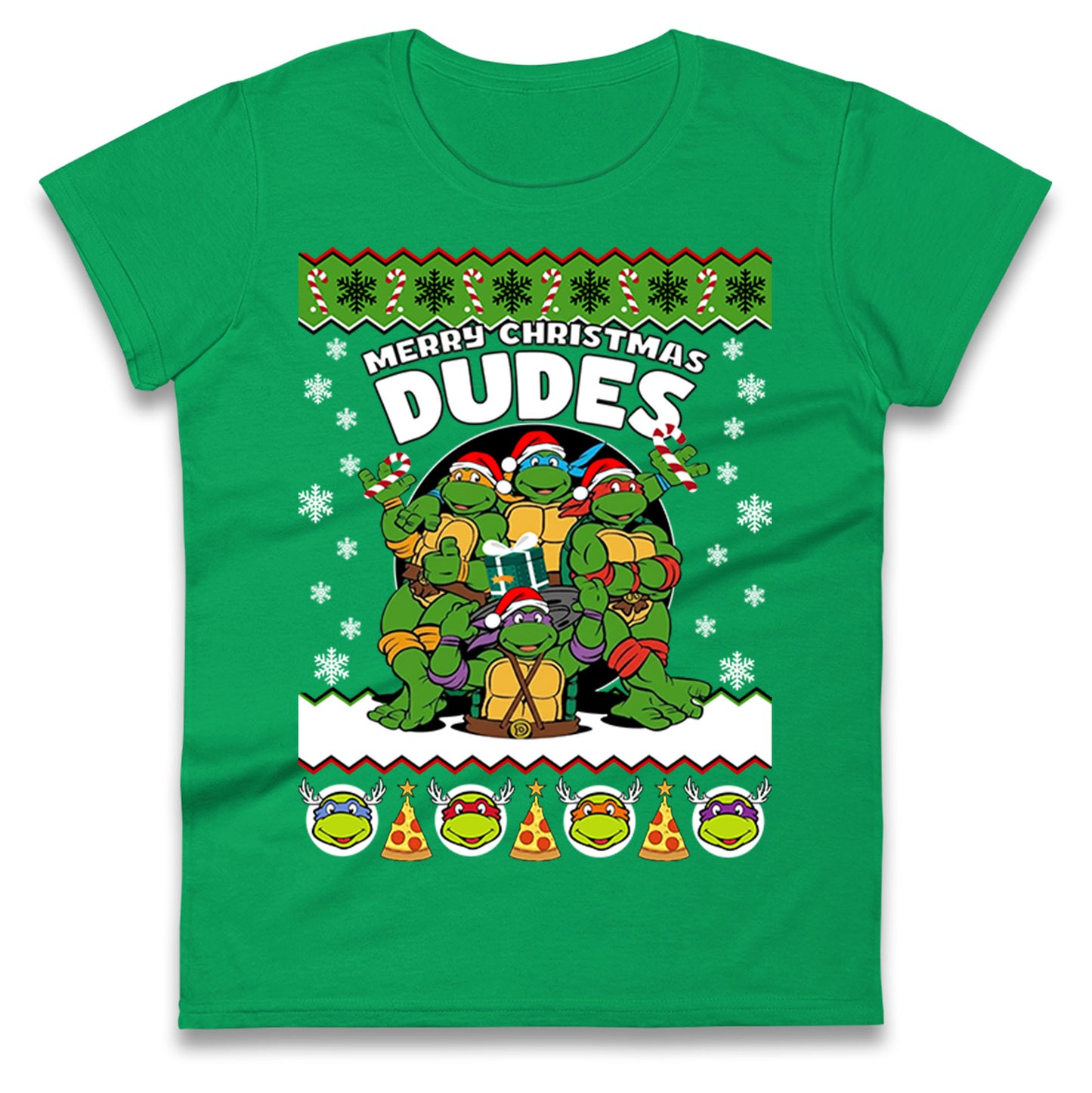 Ninja Turtles Christmas Ladies T Shirt