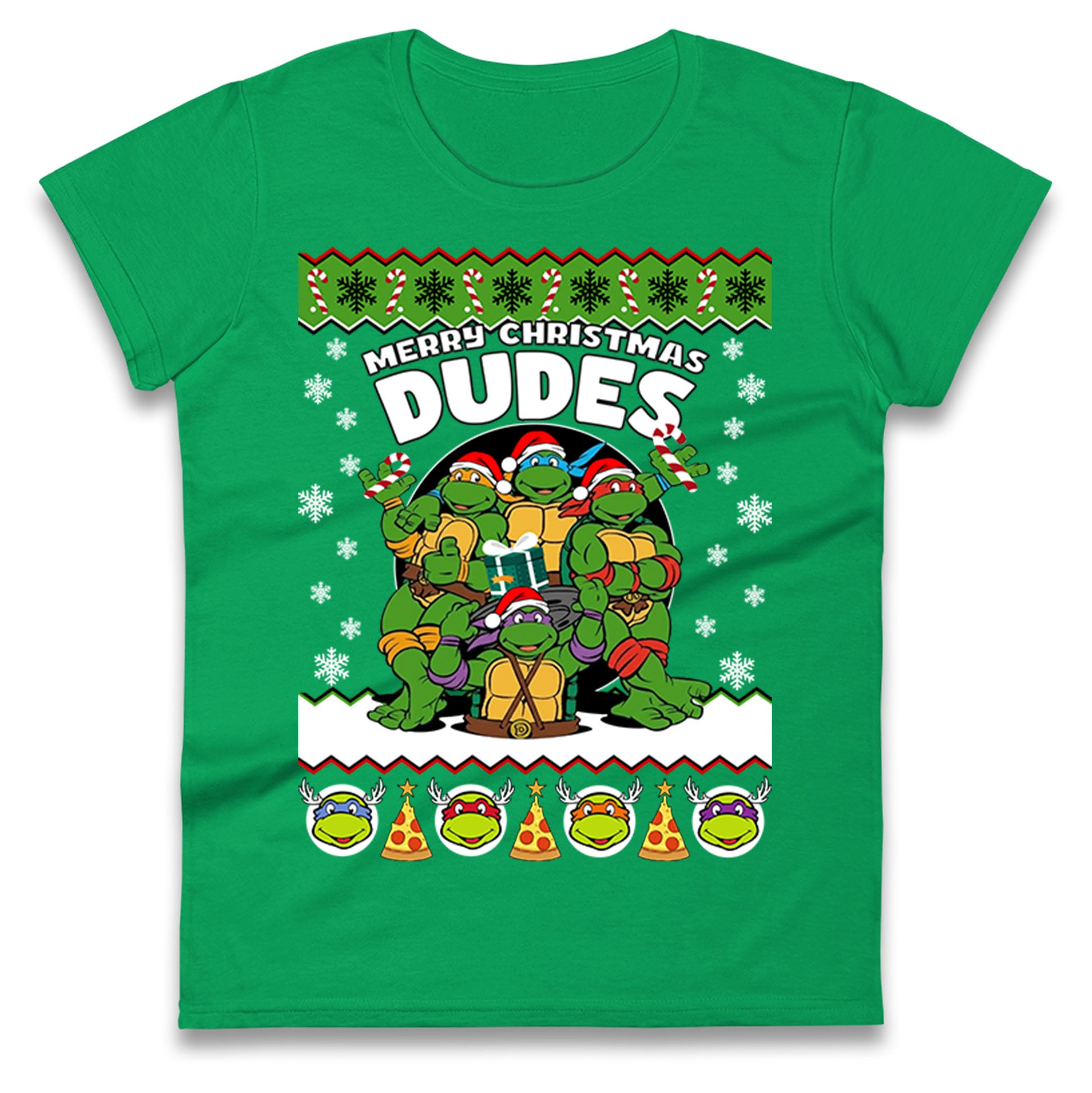 Ninja Turtles Christmas Ladies T Shirt