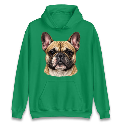 French Bulldog Face Hoodie