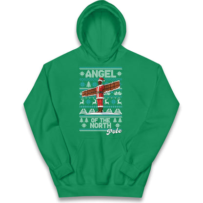 Angel Of The North Pole Christmas Kids Hoodie