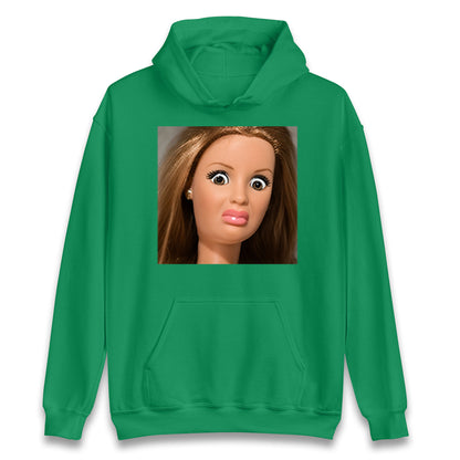 Funny Distressed Doll Face Meme Hoodie