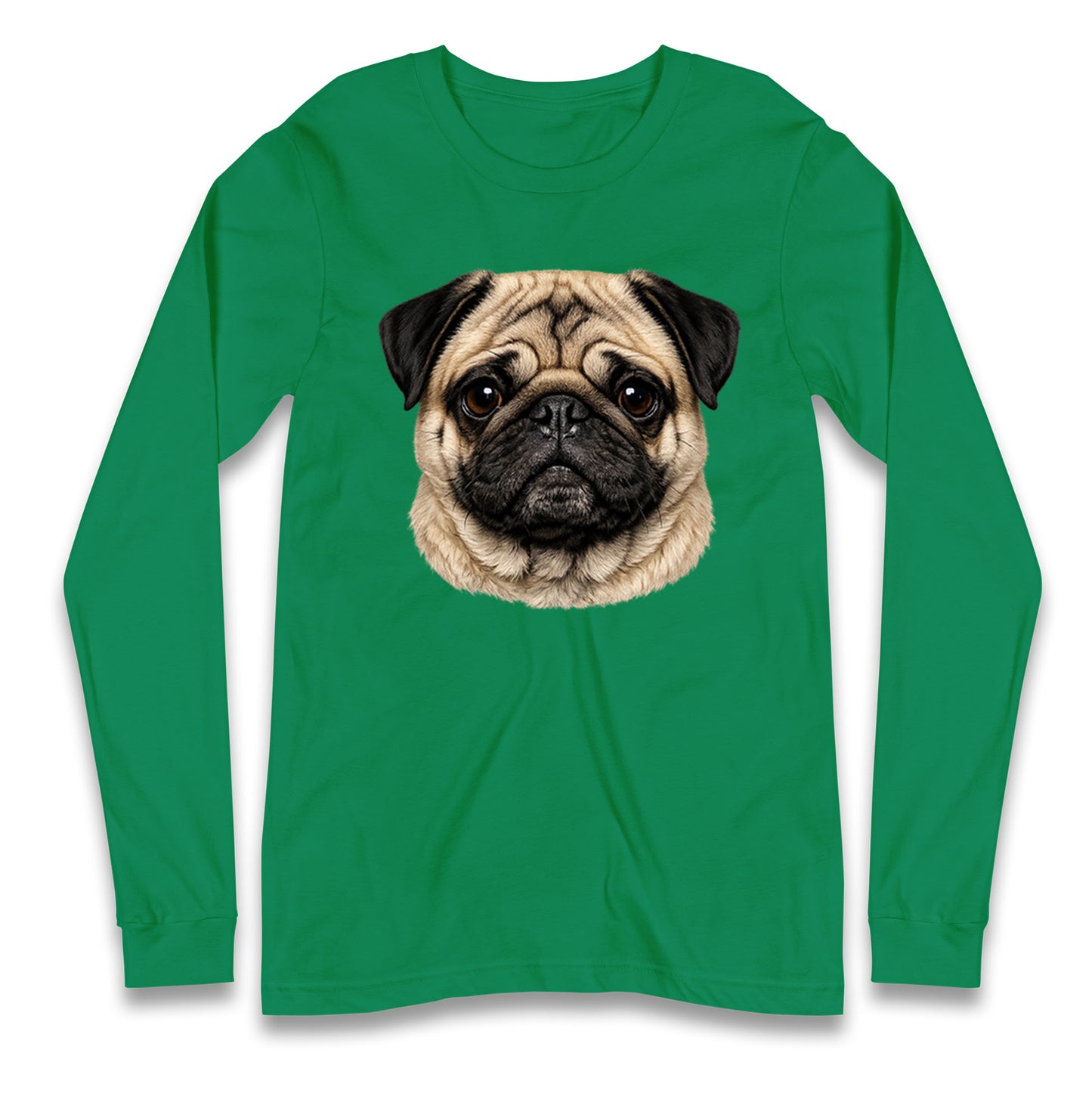 Pug Dog Face Longsleeve T Shirt