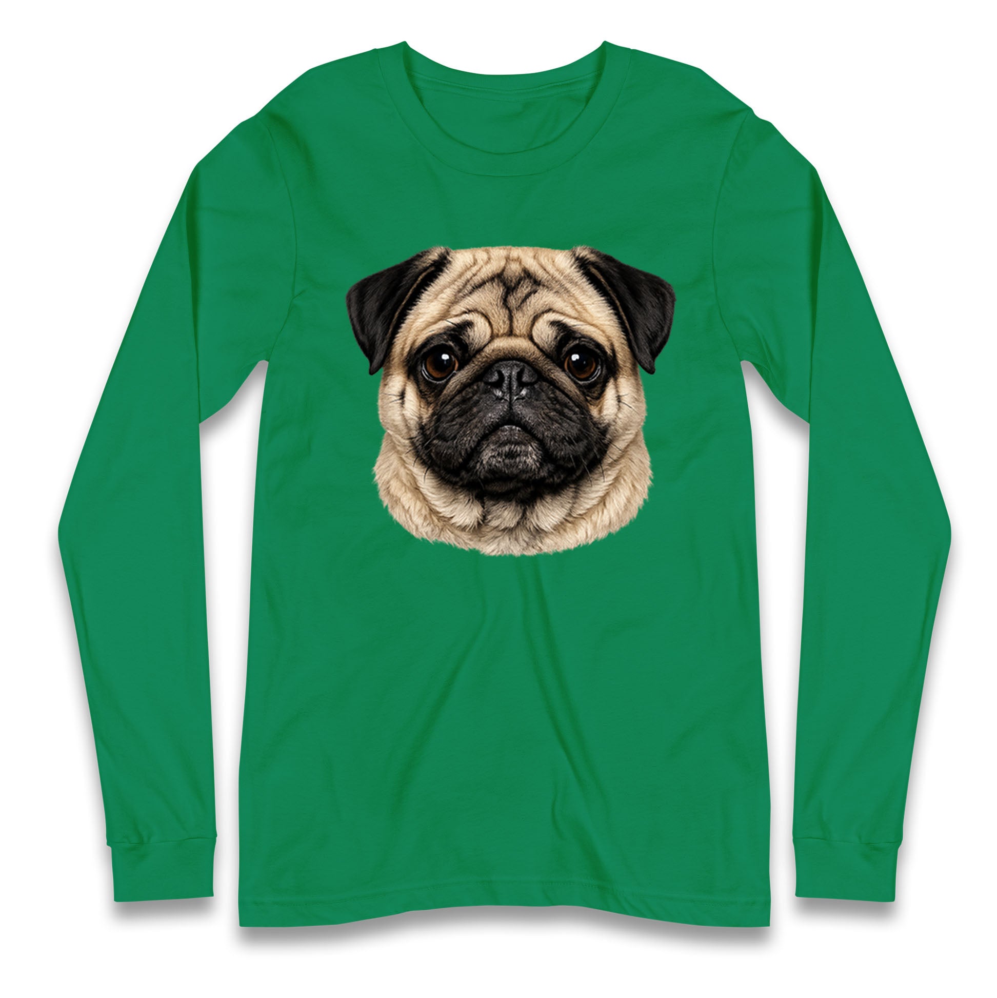 Pug Dog Face Longsleeve T Shirt