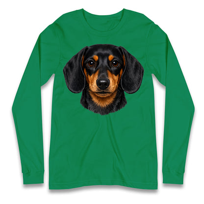 Dachshund Dog Face Longsleeve T Shirt