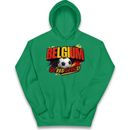 Belgium Retro Football Kids Hoodie