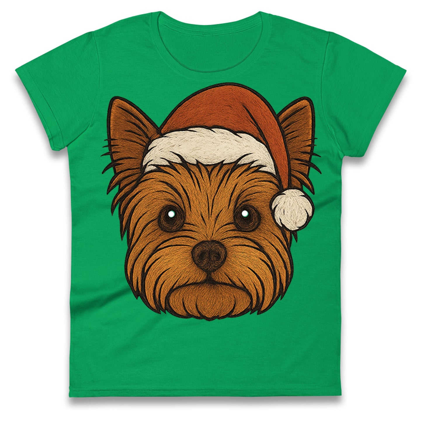 Yorkshire Terrier Christmas Ladies T Shirt 