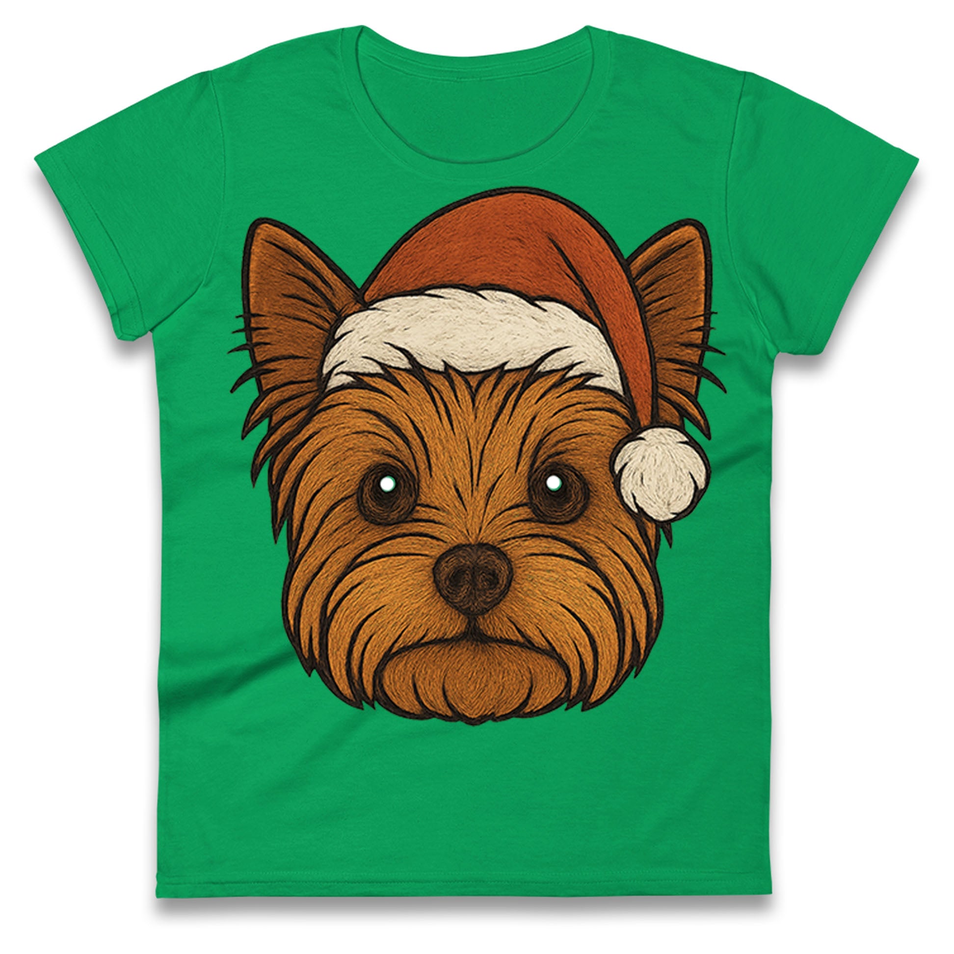 Yorkshire Terrier Christmas Ladies T Shirt 